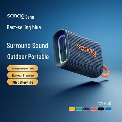 Портативная водонепроницаемая Bluetooth-колонка Saina M13SProMax с подсветкой, штекер CN (адаптер в комплекте)