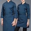 Men Women Solid Color Chef Uniform Stand Collar Single Breasted Pocket Restaurant Uniform Waterproof Anti Dirty Bakery Food Chef Tops