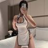 Sex underwear retro disc buckle cheongsam high split strap sexy sex uniform open file hot chest outfit