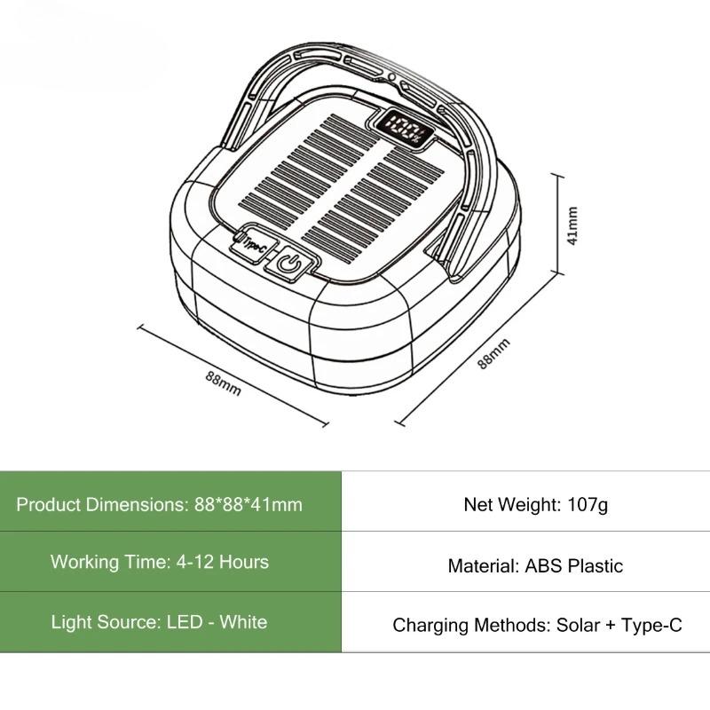 Уличная садовая палатка с цифровым дисплеем, солнечный кемпинговый фонарь с 5 режимами для быстрой зарядки и защиты от перезаряда, специально разработанный для кемпинга