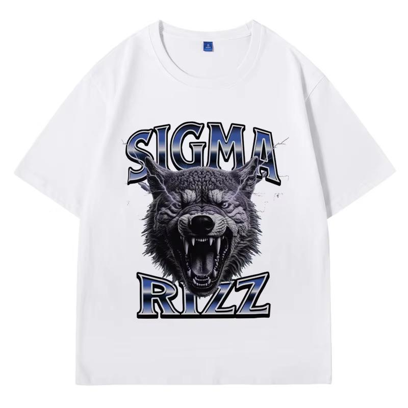 Футболка Sigma Rizz, забавные футболки с мемами и графическим принтом, мужская одежда, эстетика 90-х, подарок для него, короткий рукав, ретро-топы Harajuku Streetwear