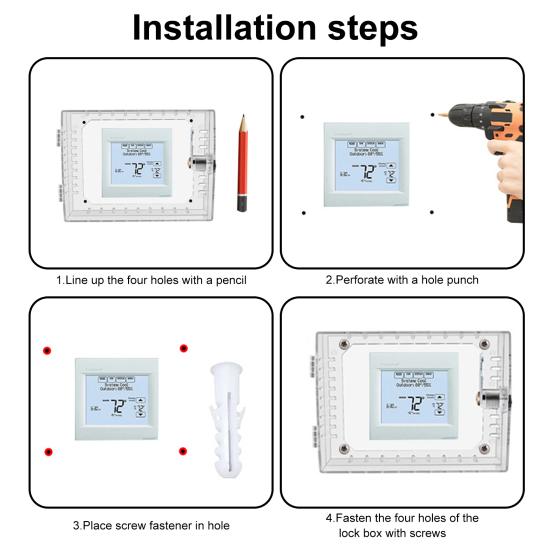 Прозрачный термостат с замком с 2 ключами для дома, квартиры, офиса, школы, настенного крепления, крышки термостата, универсального большого термостата переменного тока