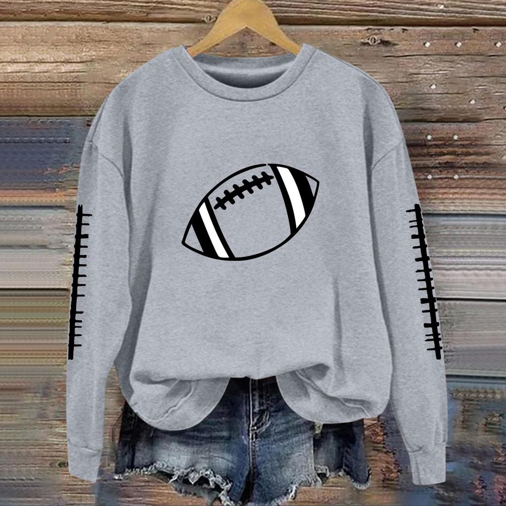 Женский модный и повседневный пуловер с длинными рукавами, принтом и круглым вырезом, спортивный топ-свитшот