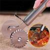 2 в 1 многофункциональный стальной нож для пиццы с двойным колесом, кружевной ролик, кухонные принадлежности для выпечки, бытовые принадлежности для дома