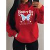 Lightning Butterfly Art Character Print Women Hoodies Hip Hop Pocket Hoody Sportswears Fleece Soft Clothes
