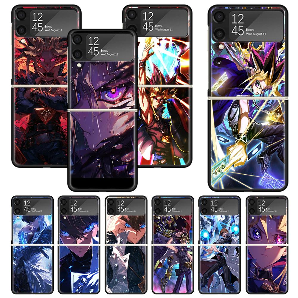 Game Yu-Gi-Oh Print Case For Samsung Galaxy Z Flip 3 4 5 6 7 5G Phone Shell Flip7 Flip6 Flip5 Flip4 Flip3 Pattern Cover Galaxy Z
