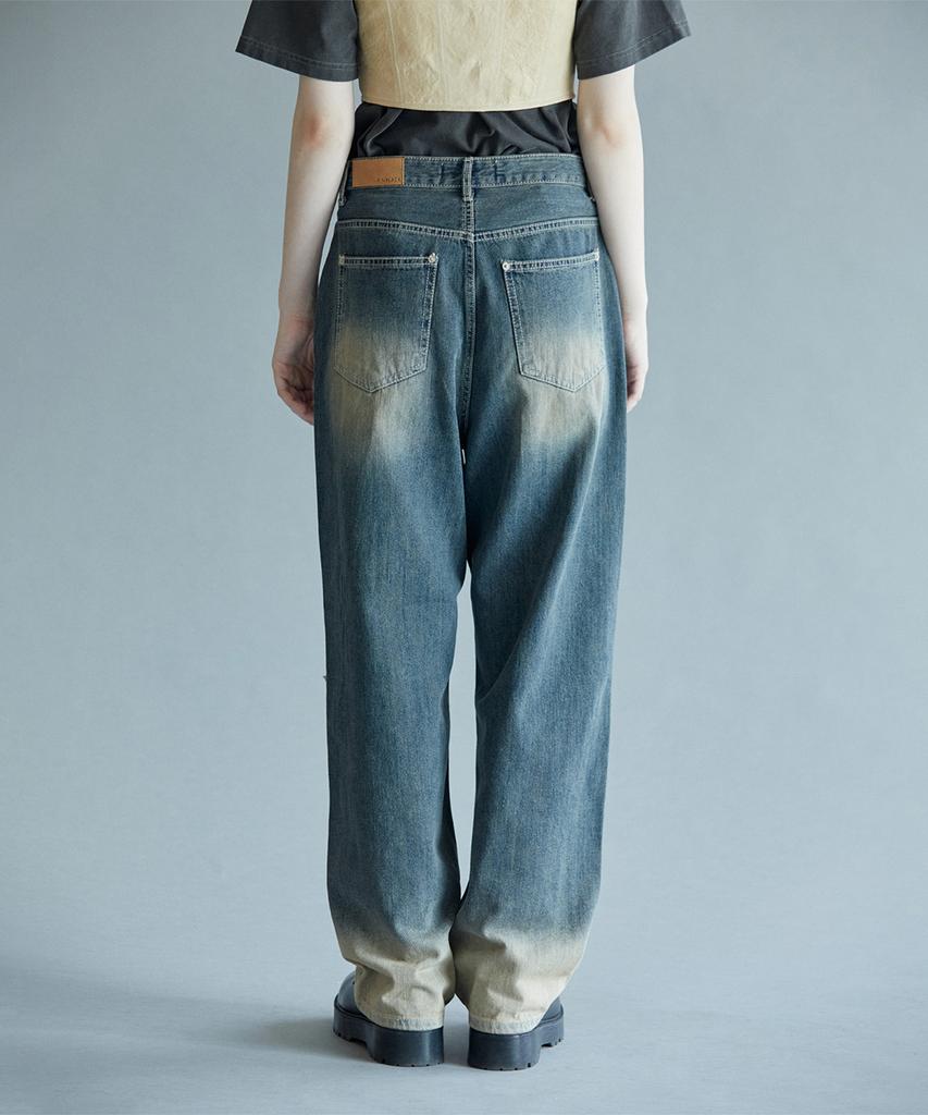 PINBLACK Vintage Dirty Distressed Denim Pants