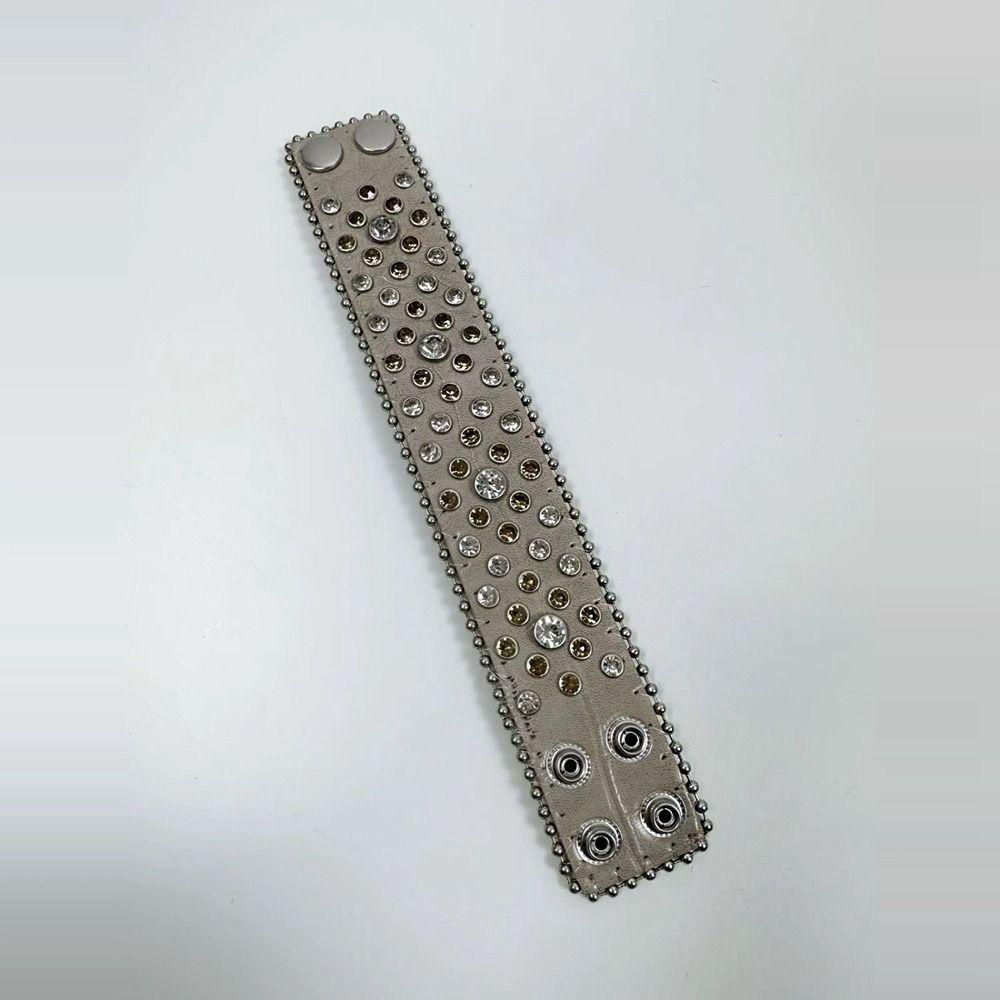 Цинк Цинковый сплав ПУ кожаный браслет Острая девушка Хип-хоп браслет Модный браслет со стразами Аксессуары для рук