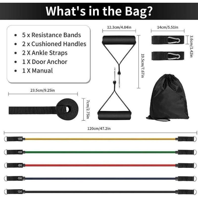 11pcs Resistance Bands Set Bodybuilding Exercise Equipment Fitness Elastic Rope Strength Training Tensioner Workout Expander