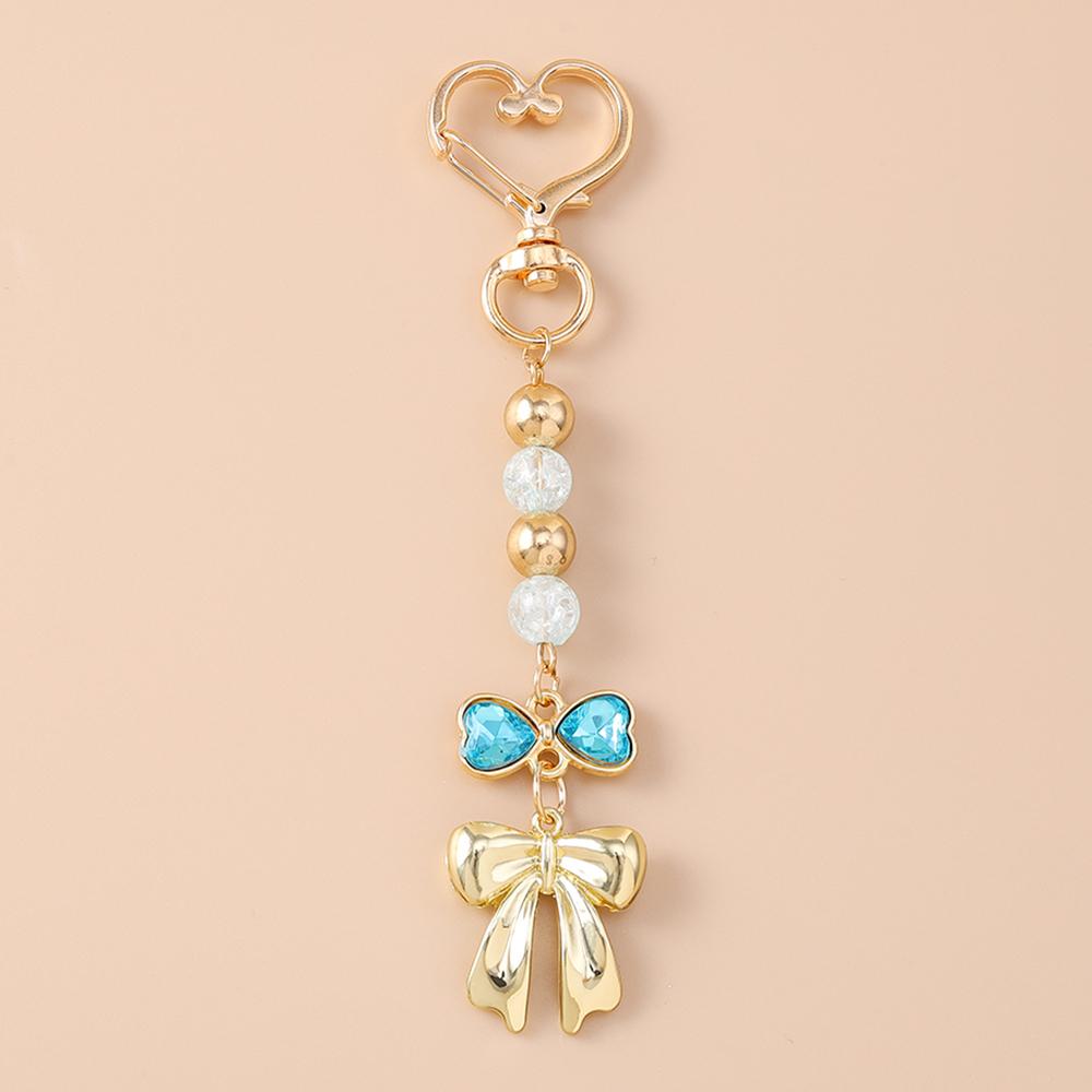 Мода Жемчужный Бант Брелок Женщины Девушки Любовь Сердце Кольцо для Ключей Подвески для Украшения Сумки DIY Ювелирные Изделия Ручной Работы Подарки