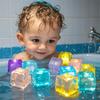 12PCS Kids Bath Toy Simulation Ice Cube Liquid Water Sensor Reusable Glowing Flashing Ice Cube for Bathtub, Swimming Pool