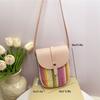 Straw Mobile Phone Bag Women's New Trendy Niche Design Woven Rainbow Strip Versatile Shoulder Bag Crossbody Women's Bag