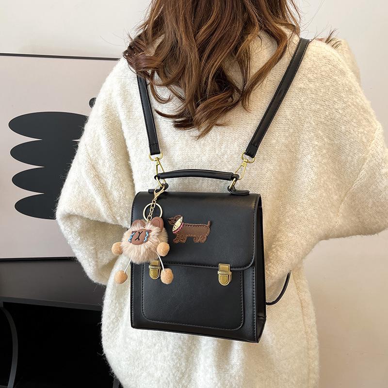 2024 Women's Retro College Style Commuter Backpack - Small Casual Shoulder Messenger Bag