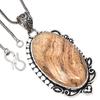 Pendant Picture Jasper Gemstone Valentine'Day Gift Silver Jewelry 2.25"