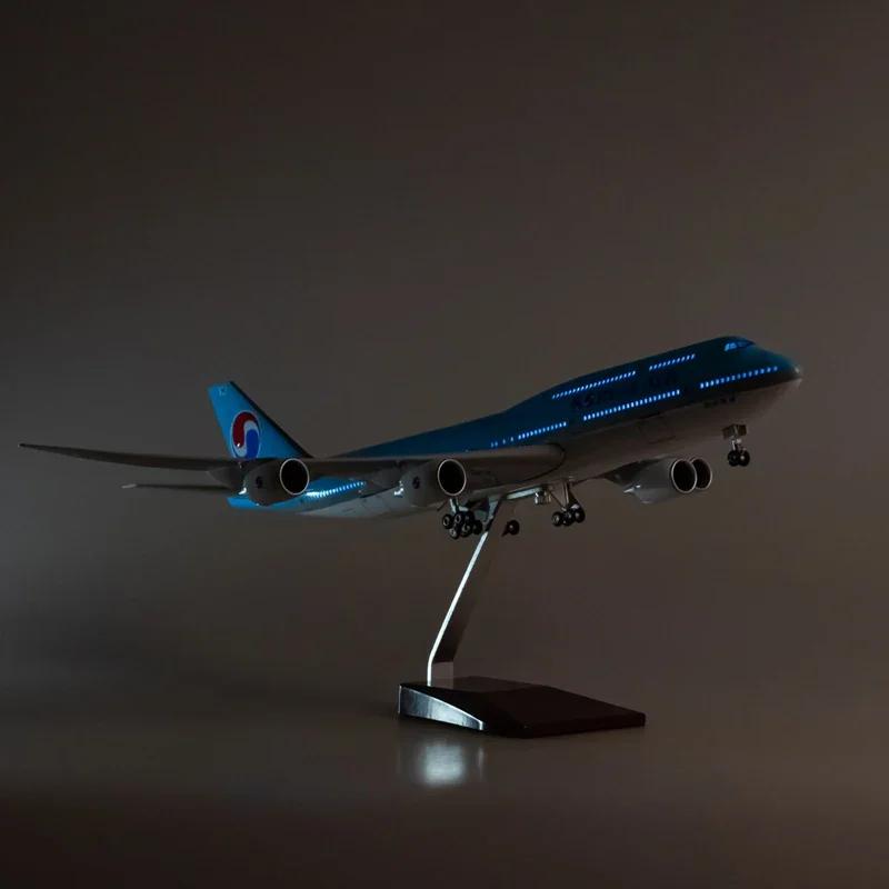 Новый 1/160 Самолет Korean Air 747 B747-8 Авиакомпания Гражданский Авиалайнер Модель Светодиодная Подсветка Шасси 47СМ Модель Самолета Подарки Дисплей