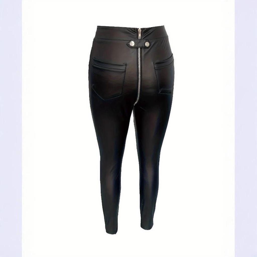 Женские брюки обтягивающие брюки из искусственной кожи на молнии узкие черные брюки из искусственной кожи с маленькими штанинами