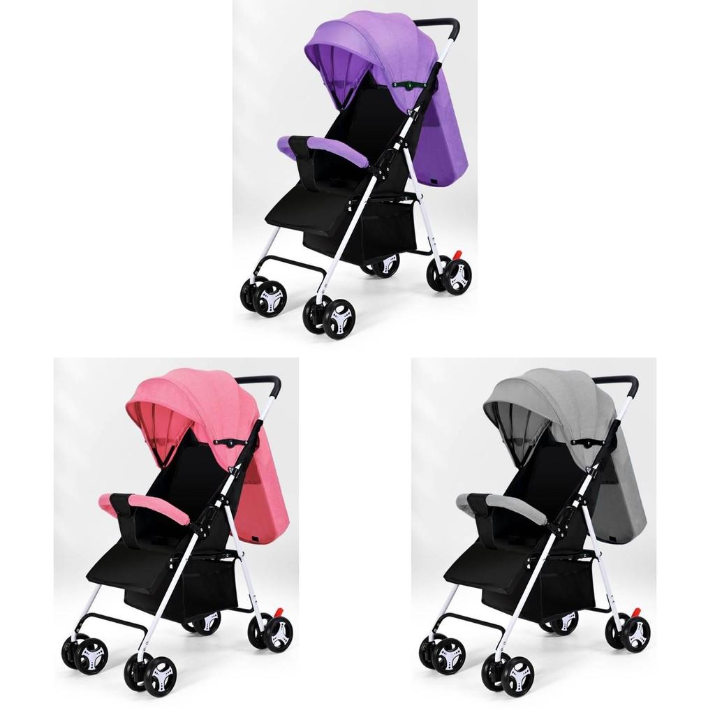 Stylish Baby Stroller In Soft Colors Comfortable Transport Convenient Folding