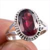 Natural Garnet Gemstone 925 Solid Sterling Silver Jewelry Ring Size 5.5 T8k96