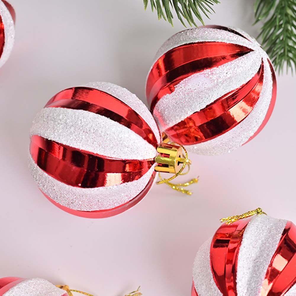 6pcs Plastic Electroplated Hanging Balls Shatterproof Merry Christmas Decor Party Favors