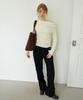 HEEARI Bri Soft One-Shoulder Knit Top_Cream
