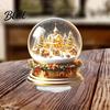 Праздничные ornaments в форме яблока Рождественский леденец 2D акриловая фигурка-ornament с Сантой и снегом Прочные праздничные знаки Сцена внутри Настольный декор для