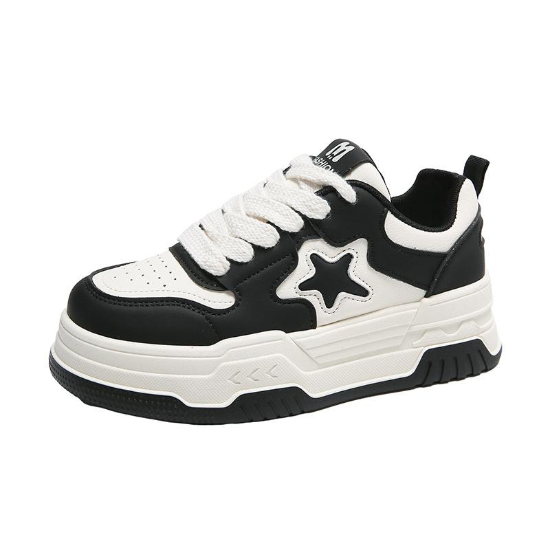 Белые туфли на платформе из натуральной кожи, женская обувь, весенние новинки, увеличивающие рост, обувь Star Shoes, универсальная повседневная обувь, кроссовки