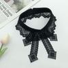 New Hollow Lace Embroidery Fake Collar For Women White Black False Detachable Collar Lapel Shirt Tie Necklace Clothes Accessory