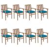 Day and Night - Day and Night Stackable Garden Chairs 8 Units Solid Teak Wood with Cushions