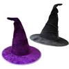Elegant Witch Hat Soft And Nonwoven Fabric Folded Design Wizard Hat For Halloween Costumes Parties Hats 2pcs