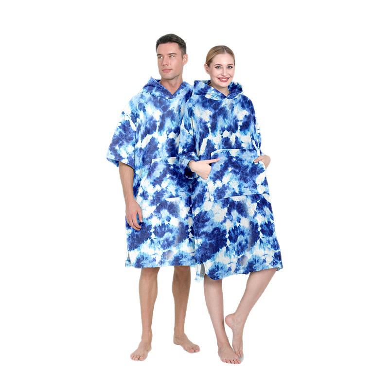 Быстросохнущее худи-полотенце и халат тай-дай для серфинга, плавания и пляжа