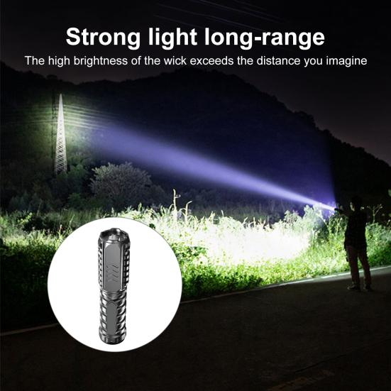 Super Bright LED Flashlight 3 Modes Compact Size Portable IPX7 Waterproof Multifunctional Rechargeable Emergency Flashlight