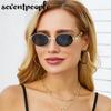 Vintage Oval Sunglasses Women Luxury Brand Designer Punk Round Sun Glasses For Men Small Frame Anti Blue Light Eyeglasses
