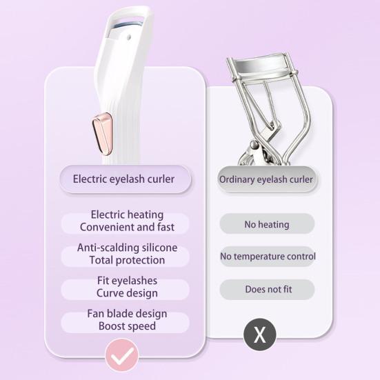 Электрические щипцы для завивки ресниц с подогревом и вентилятором, перезаряжаемые от USB, портативные 2-в-1, многофункциональные женские инструменты для завивки ресниц с быстрым нагревом