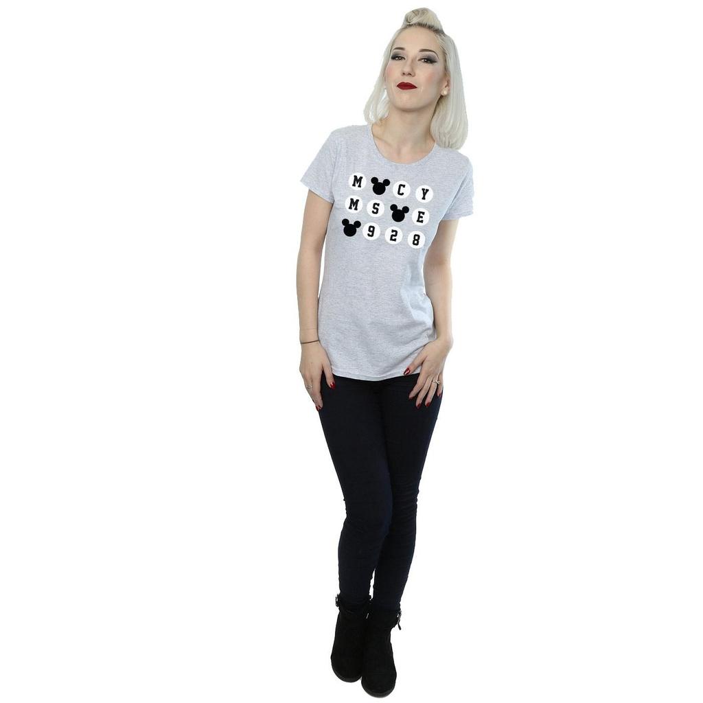 Disney Womens/Ladies Mickey Mouse 1928 Circles Cotton T-Shirt