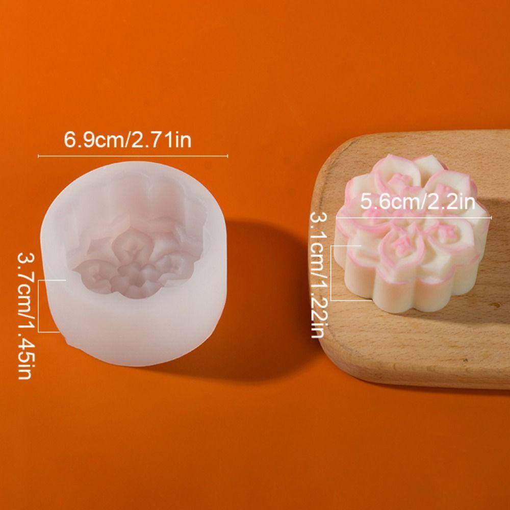 3D Flower Mooncake Mold Chinese Style Lotus Silicone Mold Mung Bean Mold for Dessert Pastry Candle