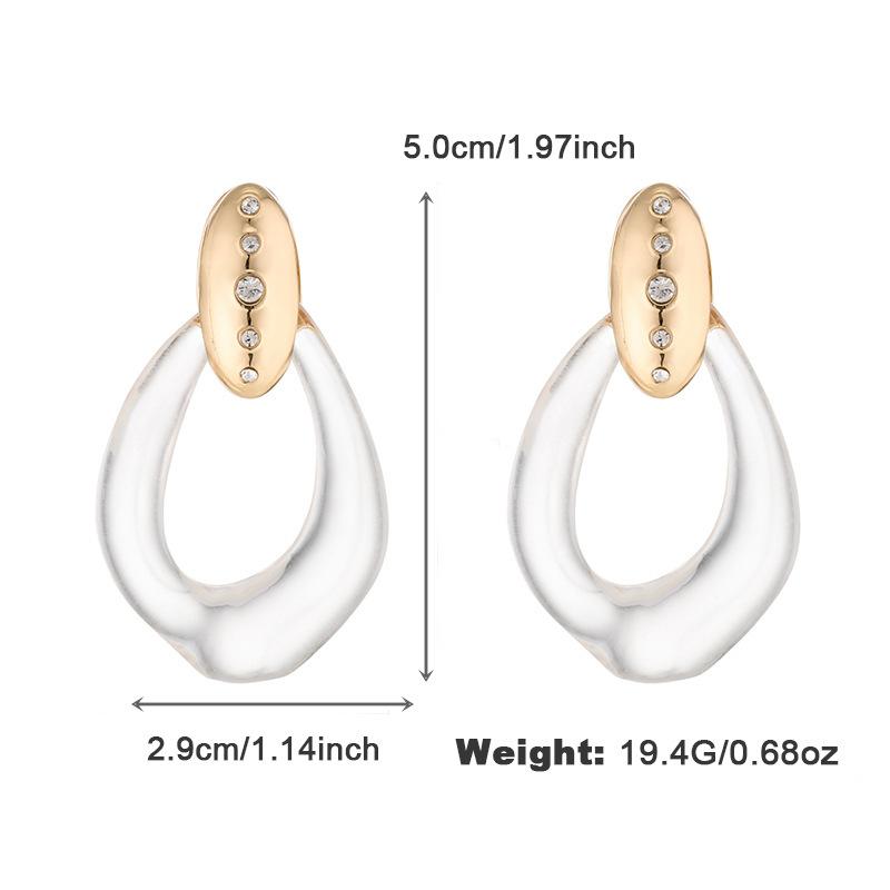 Новые серьги из сплава с бриллиантами и прозрачной смолой, модные женские серьги