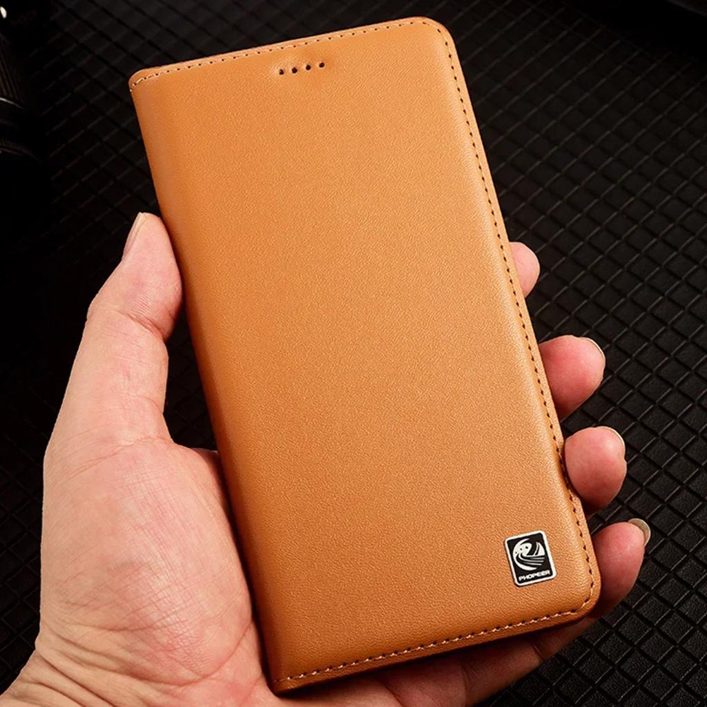 Nappa Genuine Leather Wallet Phone Case for Oukitel K16 K15 K13 K12 K9 K7 Pro Plus Power Magnetic Flip Cover Book