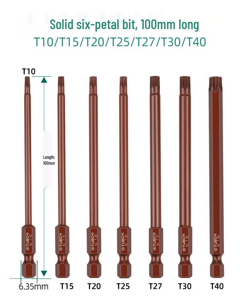 Сплавленная сталь S2 6,35 Torx Phillips Шлицевая Магнитная Насадка для Электрической Отвертки для Ручного и Пневматического Использования.