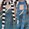 Warm Neck Y2K Girl Stripe Scarf Slim Thin Scarf Harajuku Style Neck Scarves  Autumn Winter