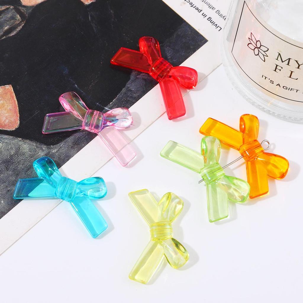 4 шт. пластиковые акриловые банты-бабочки, банты, бусины, подвески для ожерелья, браслета, серьги, украшения для волос, сделай сам, ювелирные аксессуары