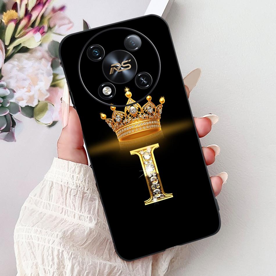 Для ITEL RS4 2025 Модный Чехол для Телефона с Буквой и Короной Для Itel RS4 S666LN Черный Силиконовый Мягкий TPU Чехлы Бамперы