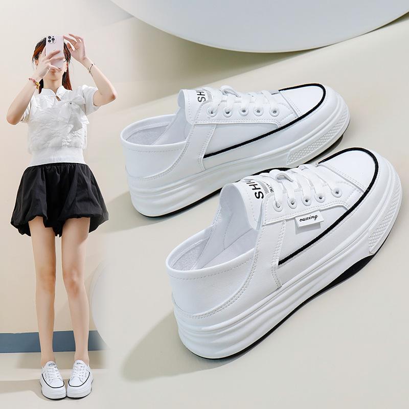 Soft Soled White Shoes for Women Thick Soled Board Shoes for Spring and Summer New Fashionable Breathable and Versatile Casual Shoes