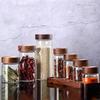 Acacia Wood Miscellaneous Grain With Lids Spice Jars Storage Pots Sealed Can Split Bottle