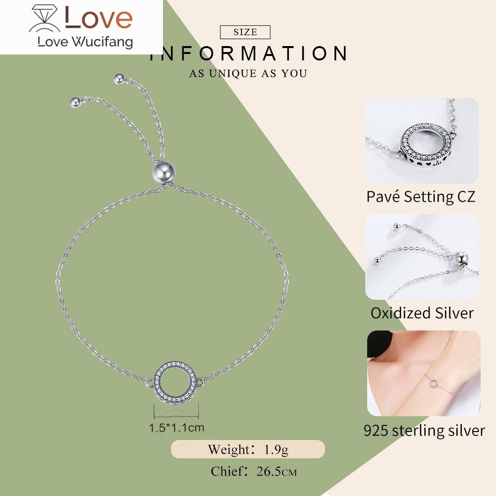 Trendy 925 Sterling Silver Glittering Round Circle Chain Link Strand Bracelets For Women Sterling Silver Jewelry