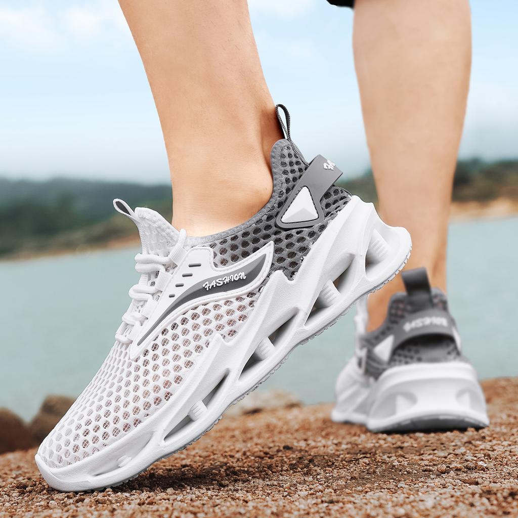 Мужская обувь Лето Новые дышащие сетчатые полые теннисные туфли Мужские кроссовки для бега Повседневная спортивная обувь для ходьбы Tenis Masculino