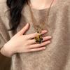 Maillard Vintage Handmade Acrylic Fabric Geometric Pattern Pull-out Scarf Necklace Niche High-end Sense Chain Winter Women