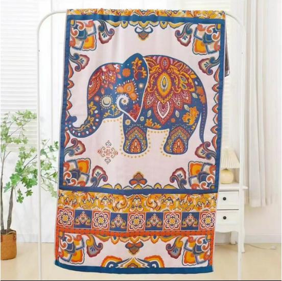 Extra Large Cotton Gauze Cartoon Bath Towel - Soft, Quick-Drying for Adults & Kids