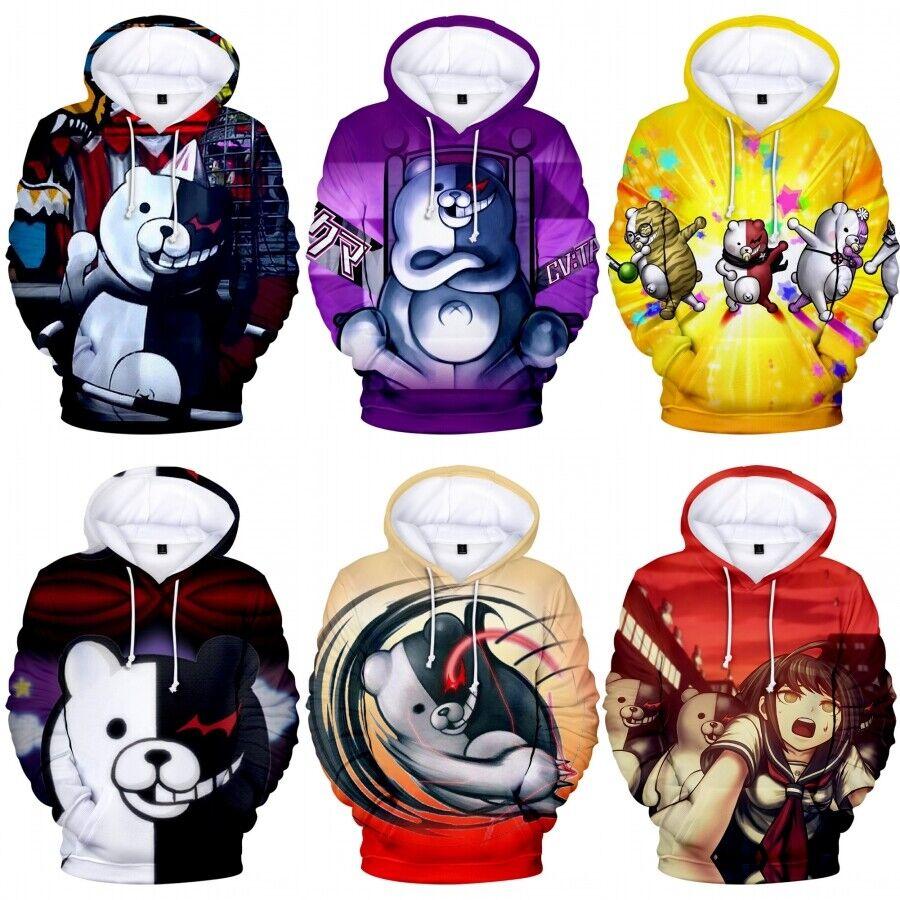 Худи Danganronpa Monokuma Невероятно мягкий унисекс пуловер для поклонников аниме