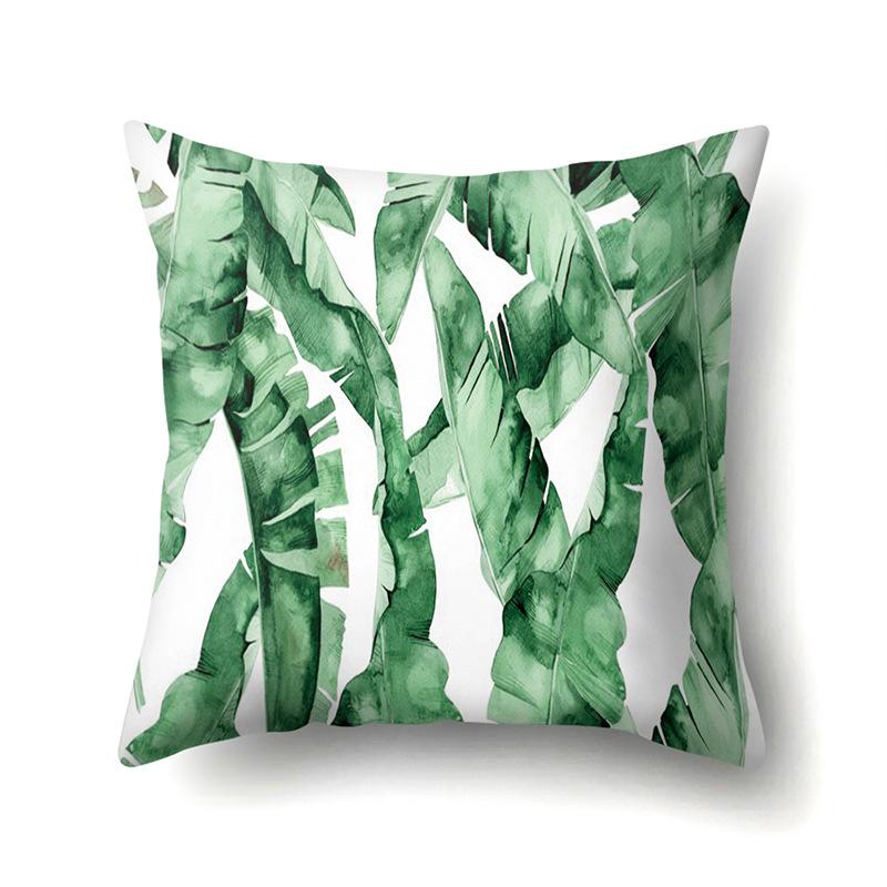 Polyester Pillowcase Ins Style Plant Flowers Nordic Printed Peach Leather Velvet Cushion Cover Sofa Waist Cushion Cover