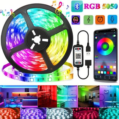 1 компл. 9,84 фута/16,4 фута/32,8 фута App Light Strip 5050 RGB светодиодные фонари для спальни, синхронизация музыки, изменение цвета, светильник для спальни, ТВ, подарок для вечеринки